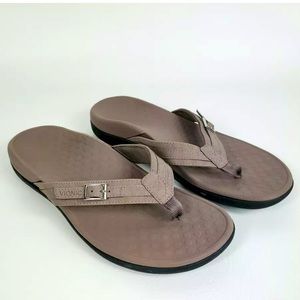 Vionic Womens Tide Patty Gray Orthotic Thong Sandal Slip-On TVW5409 size 6